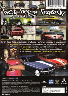 Test Drive (USA) box cover back